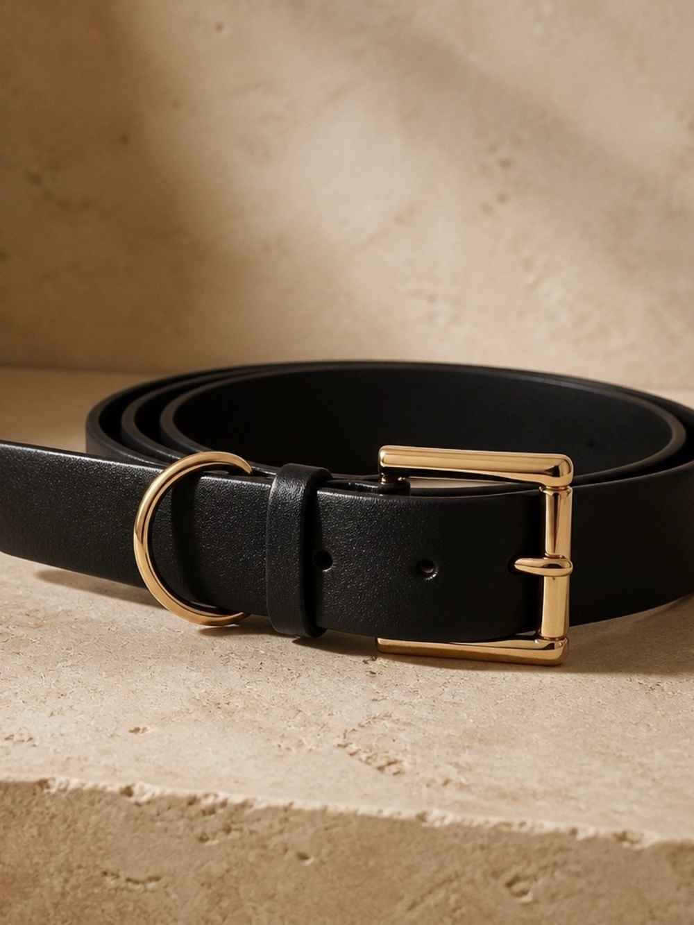 Juicy Couture Black Belt with Gold Buckle and D-Ring